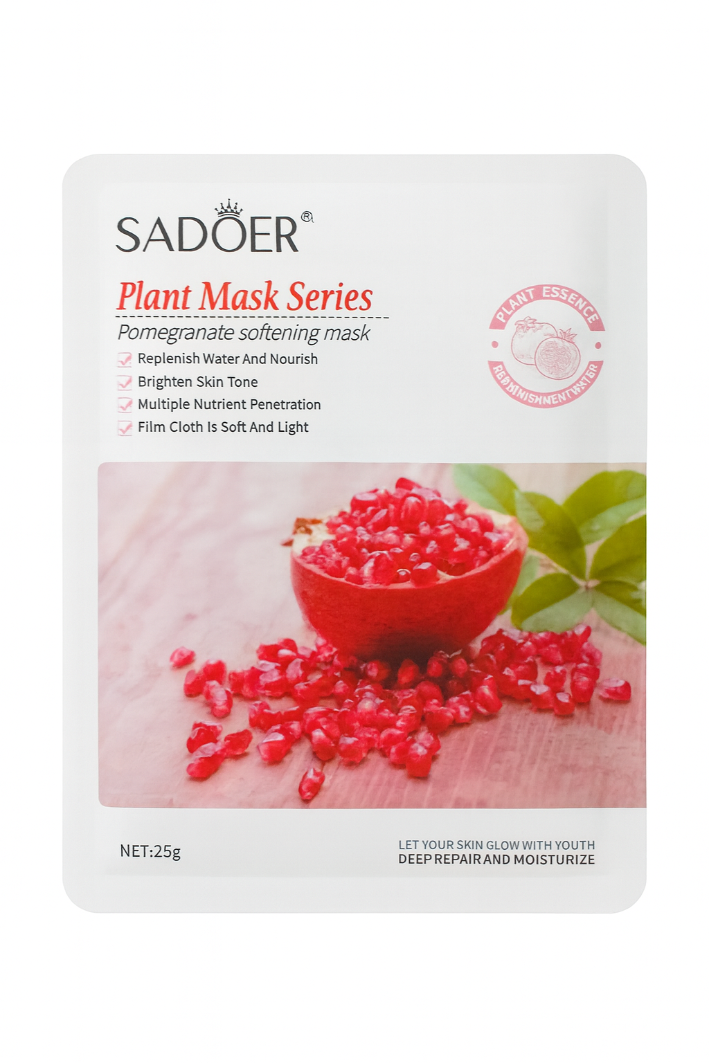 Masca facială SADOER hidratantă cu rodie SD80603