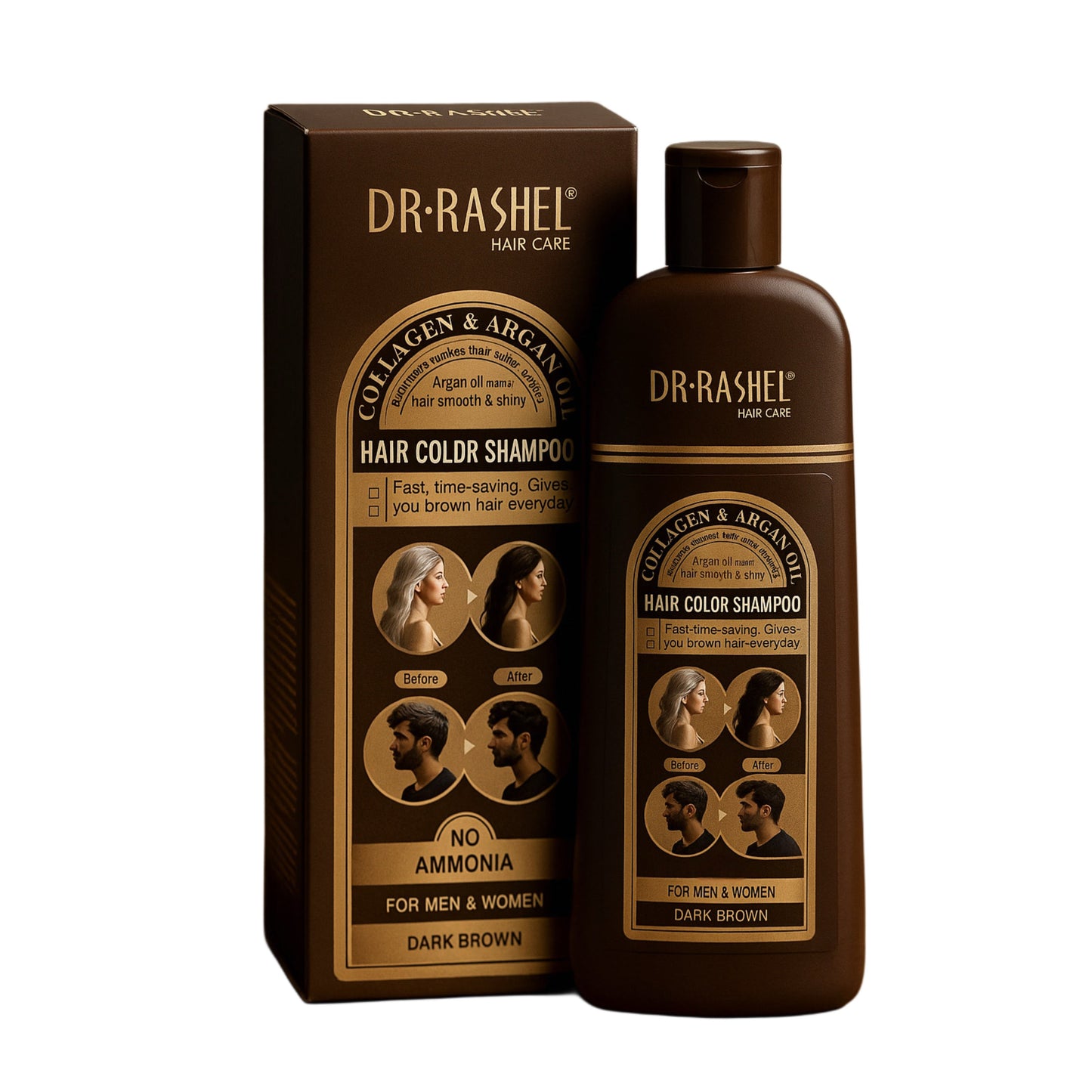 Șampon colorant pentru păr Dr. Rashel Maro inchis. DRL1752