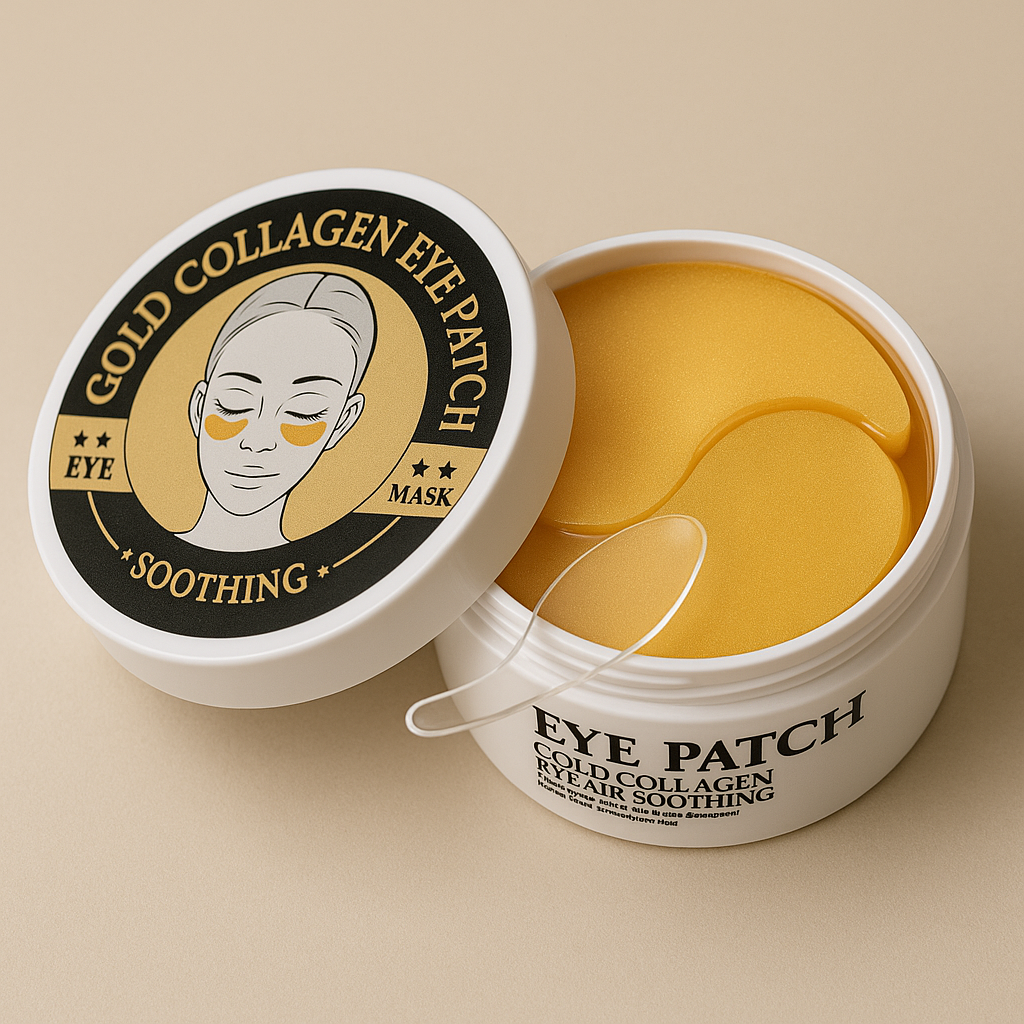 Set 60 Plasturi Hidrogel Premium pentru Ochi cu Aur, Spirulina si Colagen Hidrolizat, Wokali Eye Patch WKL HA-3015