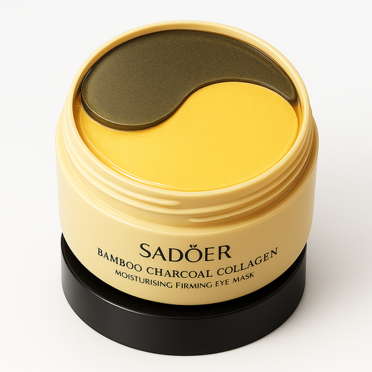 Set 60 Plasturi Hidrogel cu COLAGEN si Carbuni de Bambus SADOER Premium pentru Ochi Hidrateaza si ferma zona ochilor efect Anti-rid si inpotriva Cearcanele negre SD95282