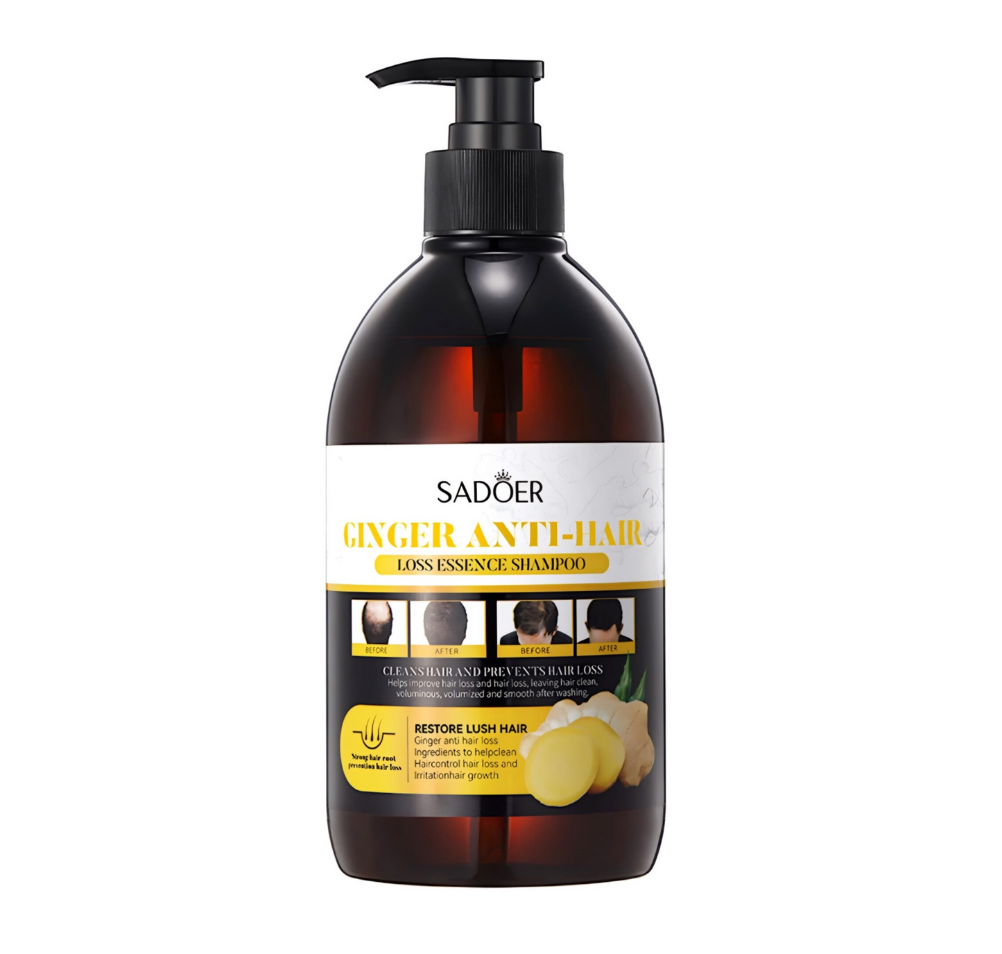 Șampon Esență Anticădere cu Ghimbir – SADOER 500 ml SD33369