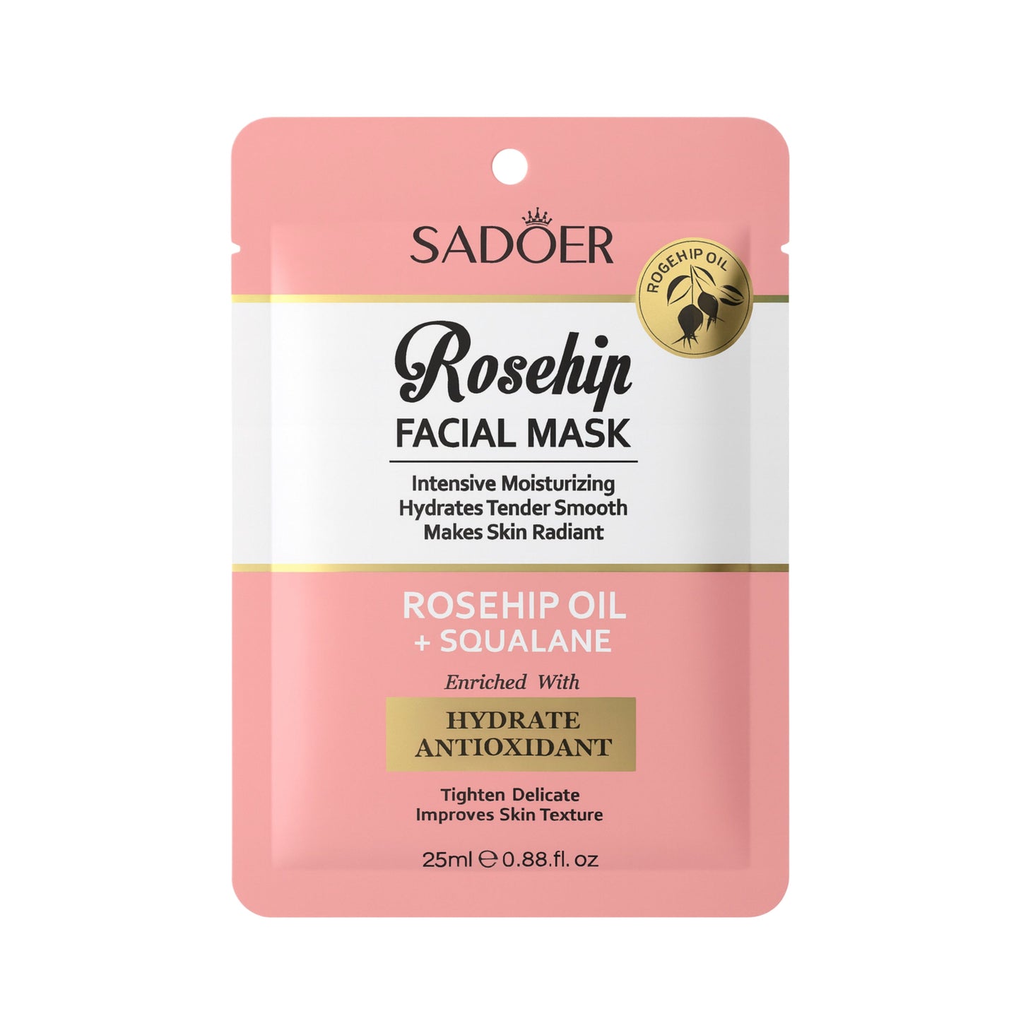 Masca facială SADOER  hidratantă cu ulei de măceșe și squalan SD50816