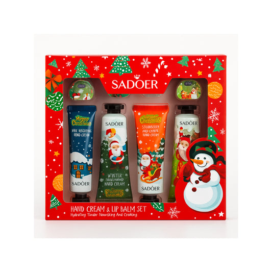 SADOER Set Cremă de mâini și Balsam de buze – Ediție de Crăciun 🎄