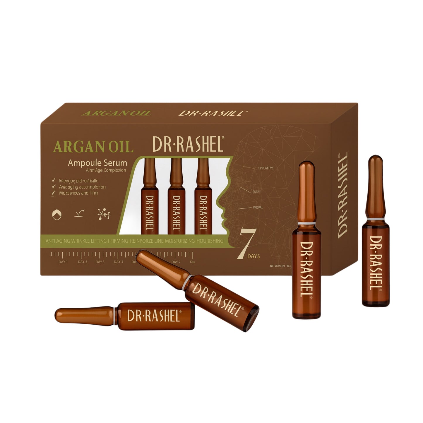 Dr. Rashel Ser facial cu ulei de argan în fiole (2 ml x 7 buc) DRL-1458