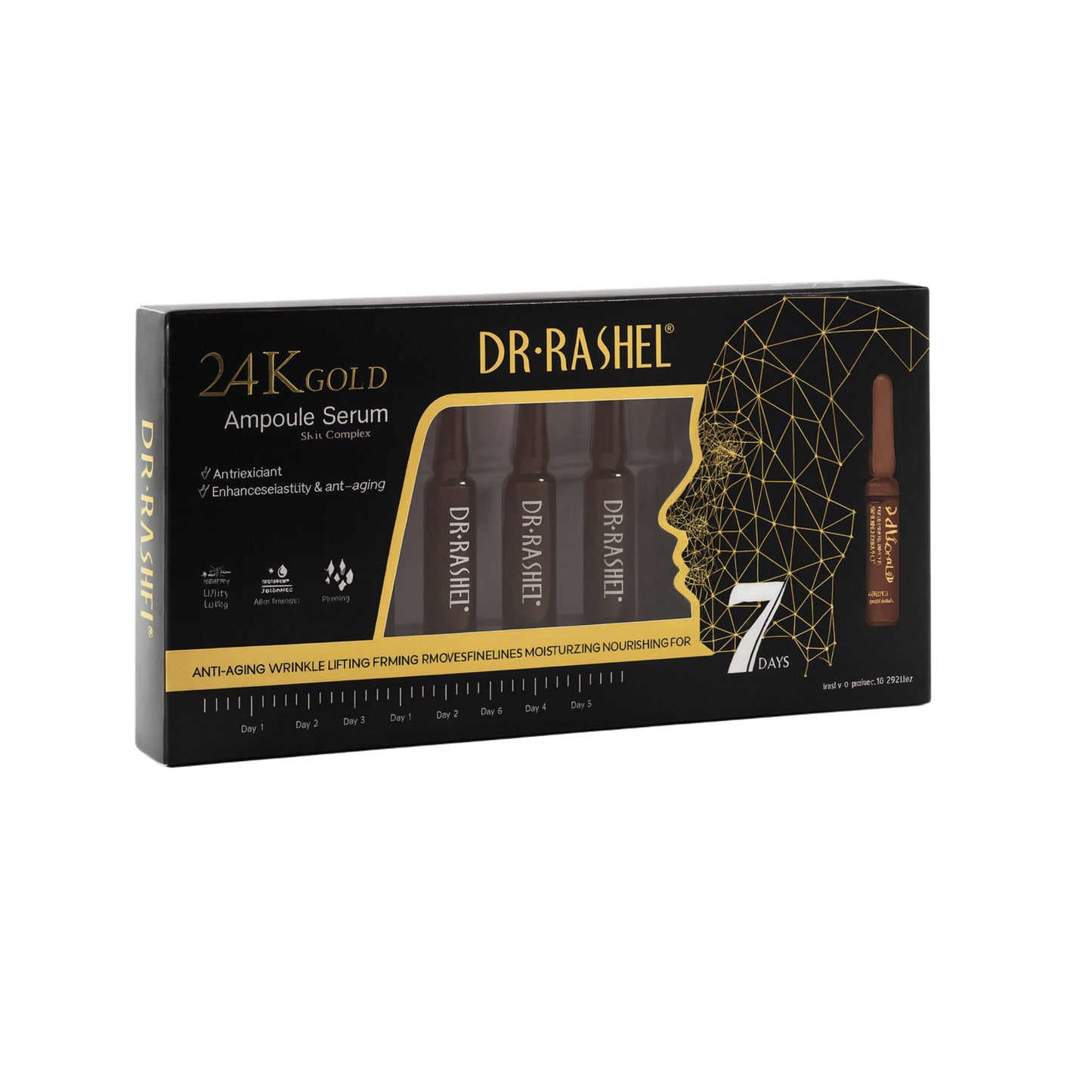 Dr. Rashel Ser facial cu Aur 24K în fiole (2 ml x 7 buc) DRL-1460